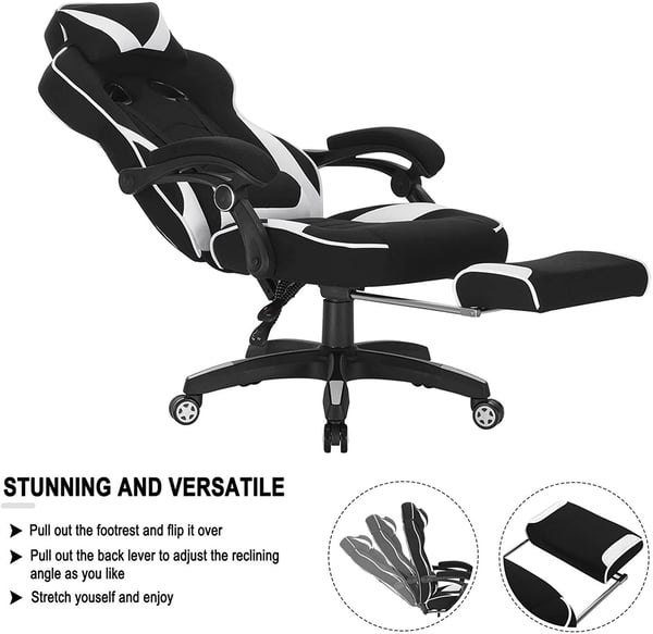 Rootz Gaming Chair - Kontorstol - Computerstol - Åndbart mesh - Justerbar komfort - Ergonomisk design - 121cm-128cm x 56cm x 46cm