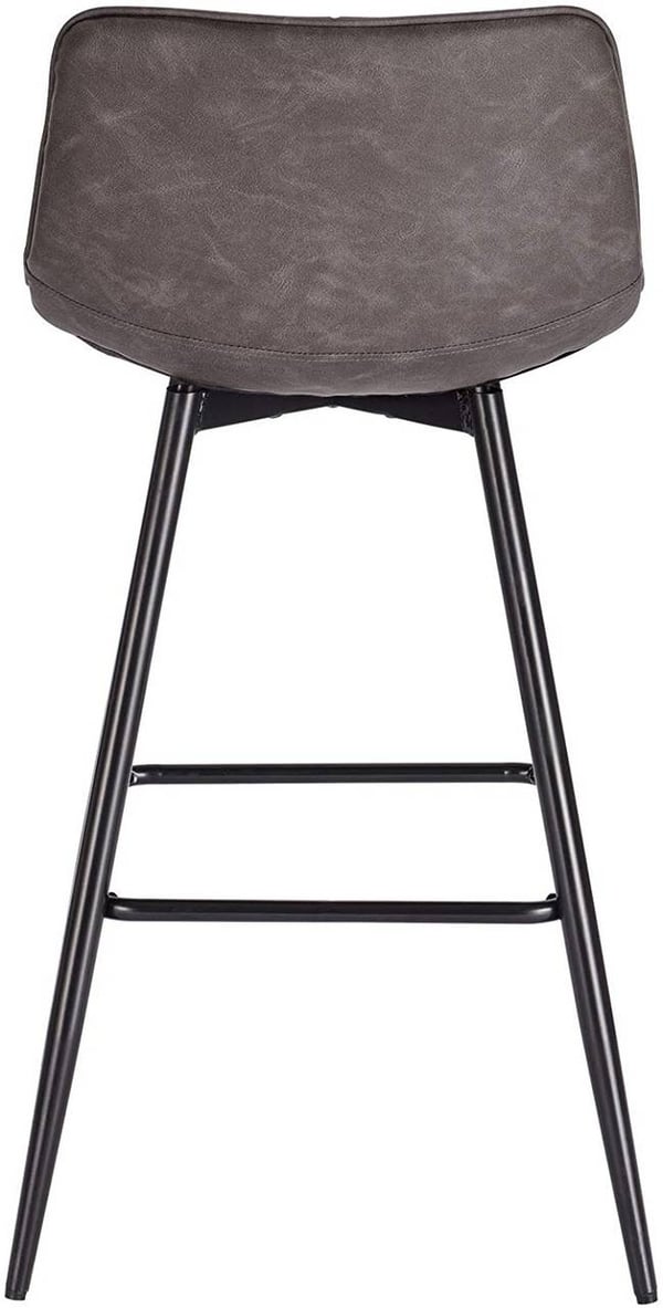 Rootz Barstol - Designer barstol - Fodstøtte, imiteret læder, metalben - Komfortabel, holdbar, stilfuld - 43 cm x 35,5 cm, sædehøjde 64 cm