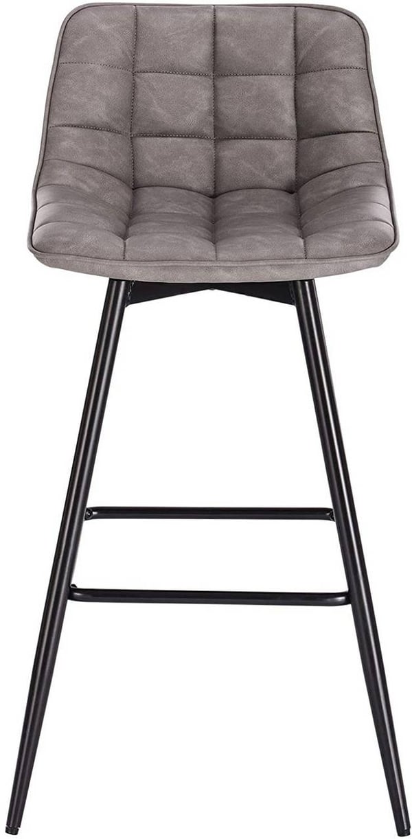 Rootz Barstol - Designer barstol - Fodstøtte, imiteret læder, metalben - Komfortabel, holdbar, stilfuld - 43 cm x 35,5 cm, sædehøjde 64 cm