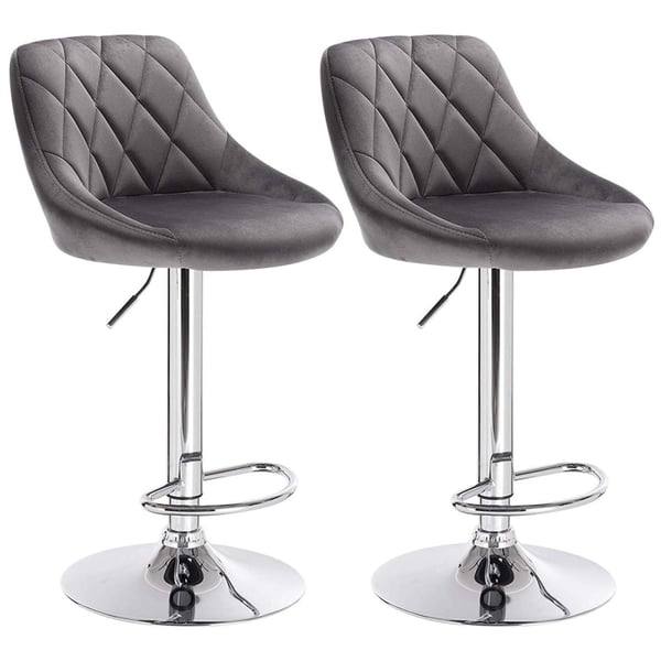 Rootz Luxurious Velvet Barstole - Justerbare bordstole - Drejelige barstole - Komfortable siddepladser - Højdejusterbar - Slidstærkt stel - 84cm-106cm