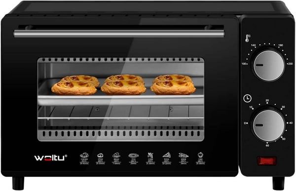 Rootz Compact 10L miniovn - bordplade - bærbar ovn - pladseffektiv, avanceret temperaturkontrol, multifunktionel madlavning - 36,5 cm x 22,1 cm x 28,5
