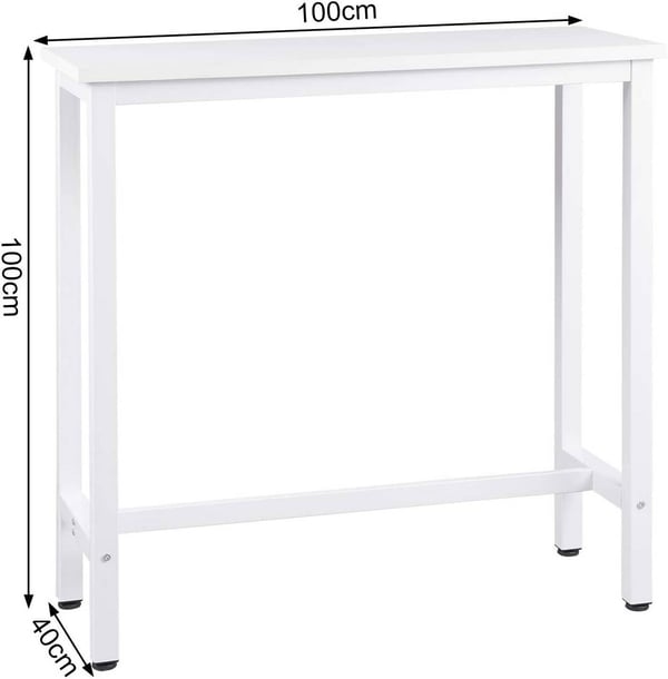 Rootz Modern Bar Table - Konsolbord - Spisebord - Robust jernstel - Ridsefast - Vandafvisende - 40cm x 100cm x 100cm