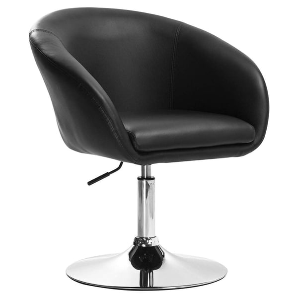 Rootz Swivel Lounge Chair - Ergonomisk kontorstol - Justerbar skrivebordsstol - Komfortabel, støttende, holdbar - Syntetisk læder - 74-87cm x 41cm x 4