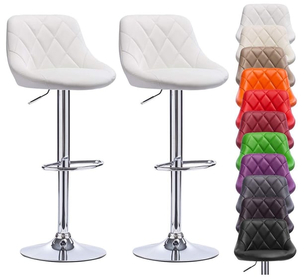 Rootz sæt med 2 justerbare barstole - Bordskamler - Drejestole - Imiteret læderkomfort - Forkromet holdbarhed - Nem montering - 84cm-106cm x 38cm x 35