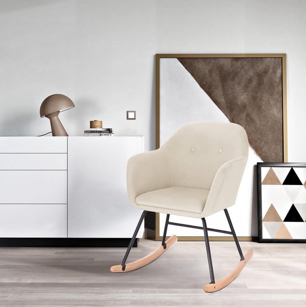 Rootz Velvet gyngestol - Glider - Lounge Chair - Ergonomisk design - Holdbar og robust - Stilfuld tilføjelse - 40cm x 41cm x 84cm