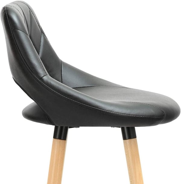 Rootz Barstol i imiteret læder - Skammel af træramme - Komfortabel siddeplads - Holdbar og stabil - Nem montering - 91 cm x 43 cm x 43 cm