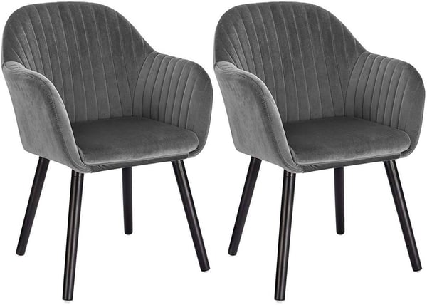 Rootz sæt med 2 spisestuestole - Fløjlsstole - Ergonomiske siddepladser - Komfortable og holdbare - Nem montering - 81 cm x 40 cm x 47 cm