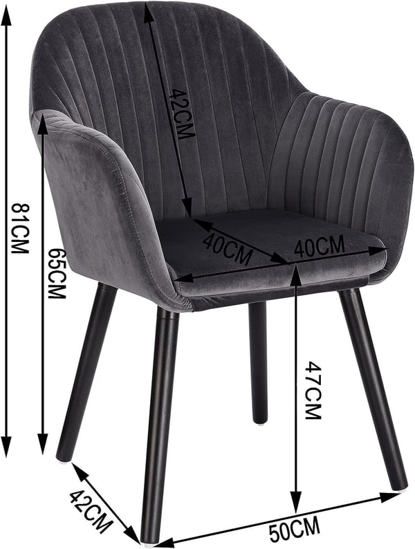 Rootz sæt med 2 spisestuestole - Fløjlsstole - Ergonomiske siddepladser - Komfortable og holdbare - Nem montering - 81 cm x 40 cm x 47 cm