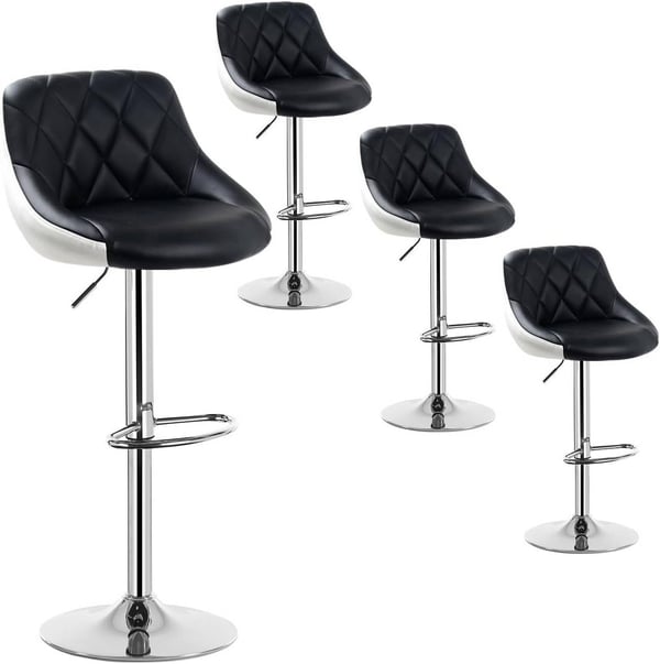 Rootz Barstol - Justerbar bordstol - Drejelig barstol - Komfortabel siddeplads - Nem montering - Holdbart design - 38cm x 35cm x 84-106cm Justerbar hø
