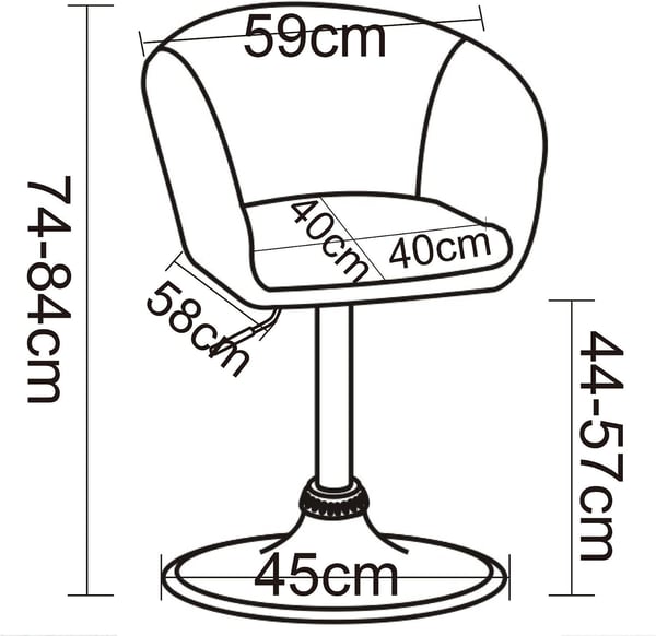Rootz Swivel Lounge Chair - Ergonomisk kontorstol - Justerbar skrivebordsstol - Komfortabel, støttende, holdbar - Kunstlæder - 41cm x 40cm x 74-87cm