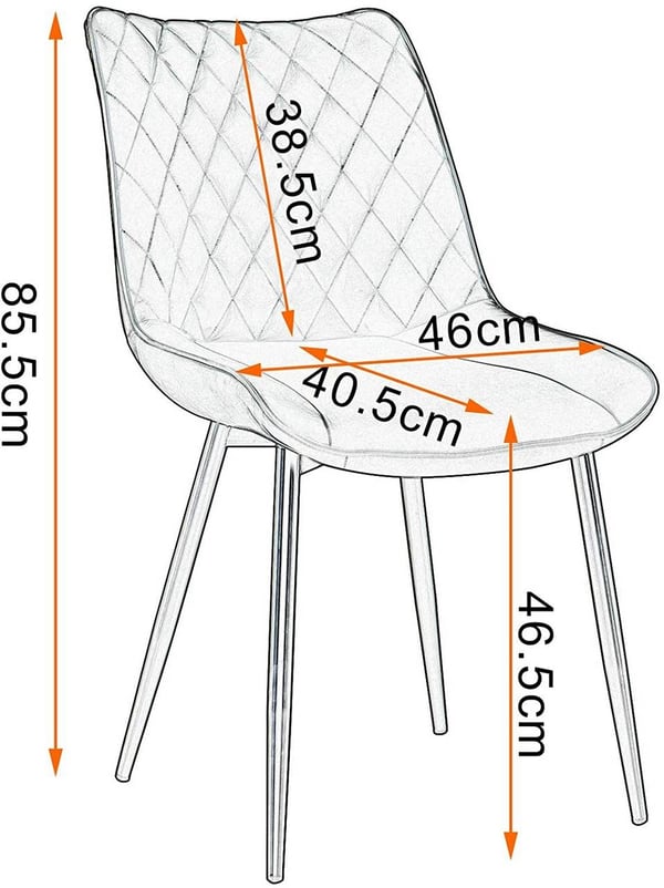 Rootz Moderne spisestuestole - Køkkenstole - Accentstole - Ergonomisk komfort - Holdbar konstruktion - Nem montering - 46 x 40,5 cm Sædestørrelse