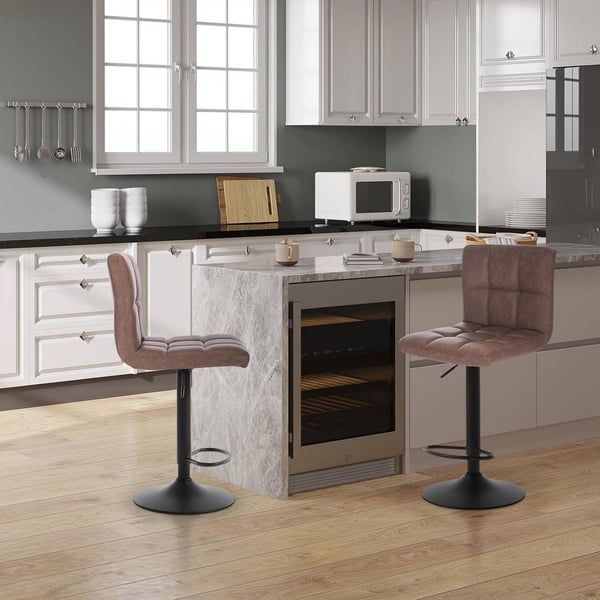 Rootz Barstol - Justerbar bordstol - Drejelig barstol - Ergonomisk design - Holdbar konstruktion - Nem montering - 44cm x 38cm x 92-114cm