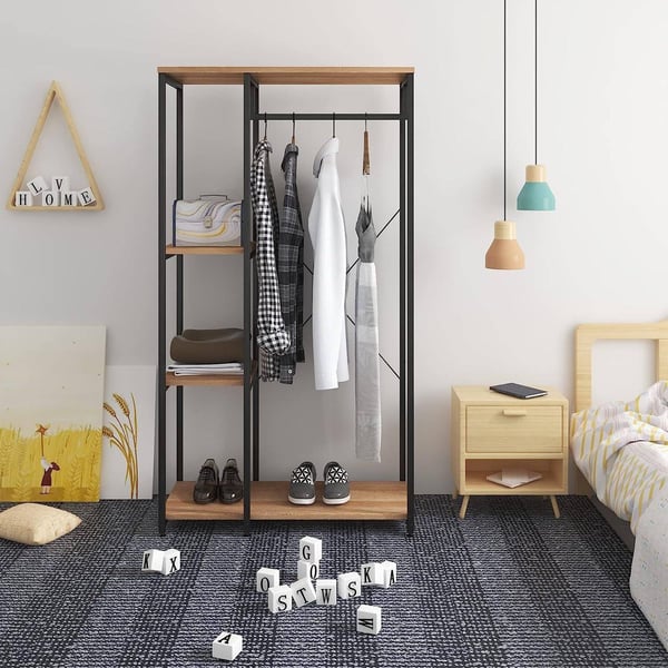 Rootz multifunktionelt tøjstativ - Organizer - Garderobestativ - Rigelig opbevaring - Holdbar og stabil - Nem montering - 90 cm x 40 cm x 167 cm