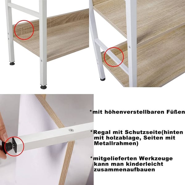 Rootz Modern High Hylde Bogreol - Displayhylde - Opbevaringsenhed - Holdbart og attraktivt design - Nem vedligeholdelse - Stabil og robust - 60 cm x 2