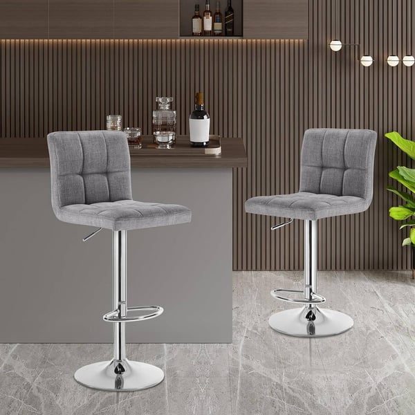 Rootz Højdejusterbar barstol - Bordskammel - Drejestol - Forkromet holdbarhed - Ergonomisk design - Gulvbeskyttelse - 44cm x 38cm x 92-114cm