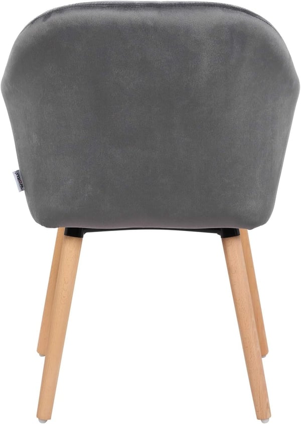 Rootz sæt med 2 spisestuestole - Fløjlsstole - Polstrede stole - Ergonomisk støtte - Materialer af høj kvalitet - Nem montering - 81 cm x 40 cm x 40 c