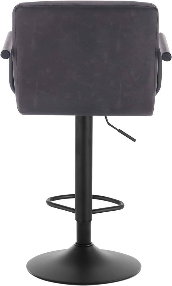 Rootz Barstol - Bordskammel - Justerbar barstol - Slidstærkt imiteret læder - Ergonomisk med ryglæn og fodstøtte - Moderne design - 51cm x 37cm x 90-1