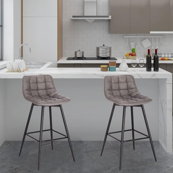 Rootz Barstol - Designerbarstol - Bordskammel med fodstøtte - Kunstlæder - Ergonomisk og behagelig - Robust og holdbar - Alsidig og moderne - 43 cm x