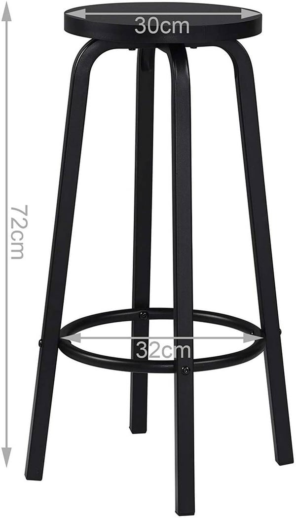 Rootz Modern barstol - skammel i skandinavisk stil - skammel i industrielt design - Komfortable siddepladser - Forbedret stabilitet - Pladsbesparende