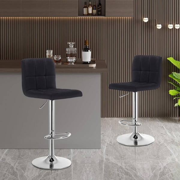 Rootz Barstol - Justerbar barstol - Ergonomisk bordskammel - Holdbart hørsæde - Metalstel - Gulvbeskyttelse - 92cm-114cm x 44cm x 38cm