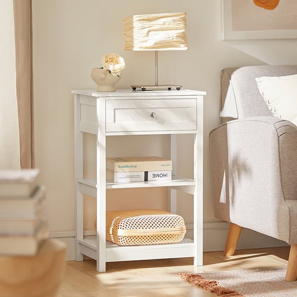 Rootz Modern Sengebord - Sidebord - Natbord - Kompakt design - Alsidig brug - Rigelig opbevaring - 45 cm x 68 cm x 29 cm