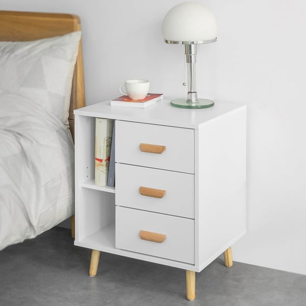 Rootz Sengebord - Sidebord - Telefonbord - Moderne charme - Opbevaring af privatliv - Kompakt design - MDF og fyrretræ - 48cm x 60cm x 40cm