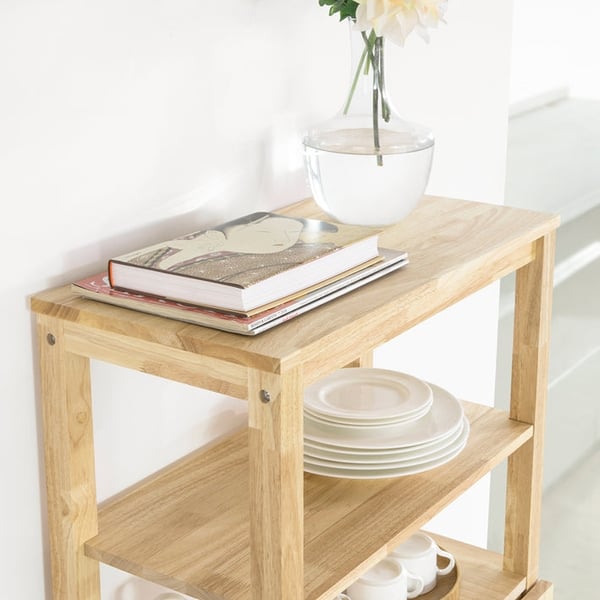 Rootz sammenklappeligt spisebord - Køkkenbord - Træbord - Udvidelig plade - Slidstærkt gummitræ - Nem opbevaring - 98cm x 126cm x 60cm