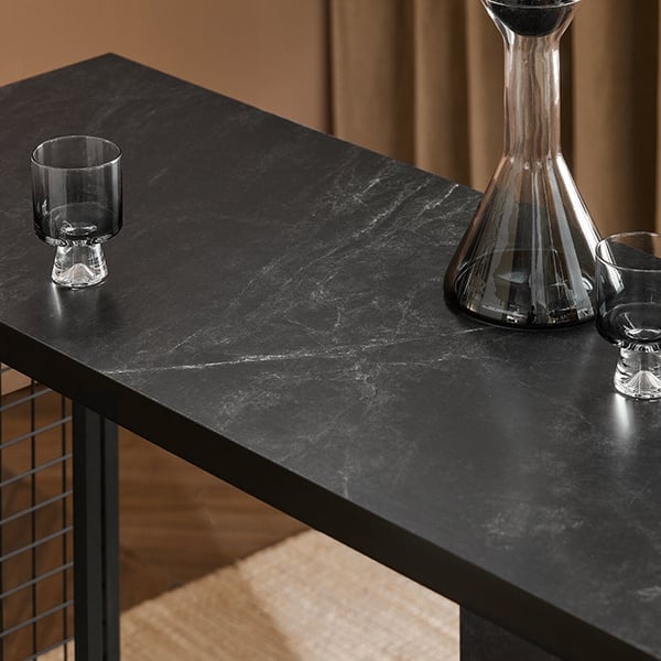Rootz Modern Bar Bord - Køkkenbord - Spisebord - Robust MDF og metalstel - Justerbare fødder - Rummelig opbevaring - 120cm x 105cm x 50cm