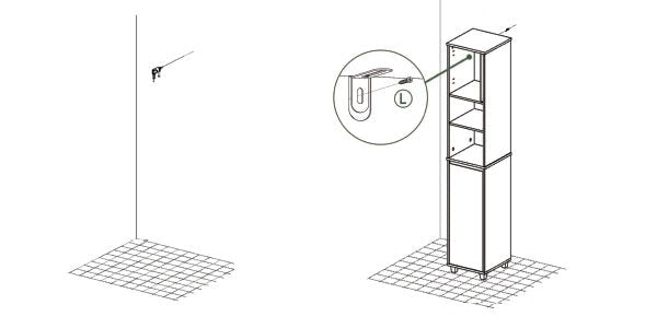 Rootz Højt badeværelsesskab - Linnedskab - Opbevaringsorganisering - MDF og gummitræ - Rigelig opbevaringsplads - Stabilt design - Nem montering - 31