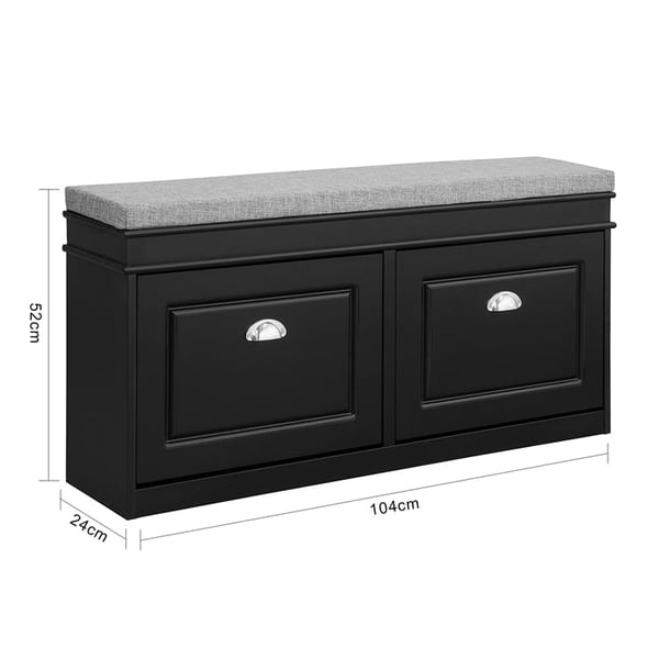 Rootz skobænk med opbevaring - Skostativ - Entrébænk - FSC-certificeret - Pladsbesparende design - Komfortabel siddeplads - 104 cm x 52 cm x 24 cm - F