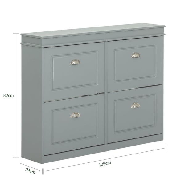 Rootz Skoskab med 4 klapper - Skovipper - Skoopdeler - FSC-certificeret - Robust konstruktion - Kan monteres på væggen - 105cm x 82cm x 24cm