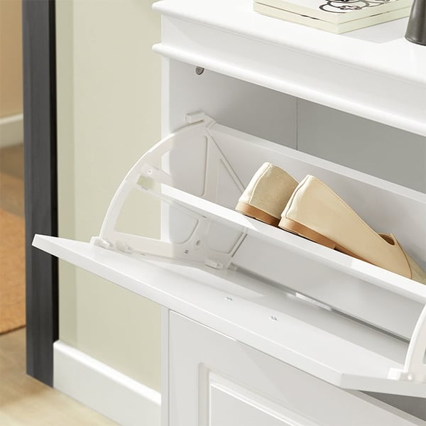 Rootz White Shoe Cabinet - Skovipper - Skoopdeler - FSC-certificeret - Robust konstruktion - Kan monteres på væggen - 53cm x 117cm x 24cm