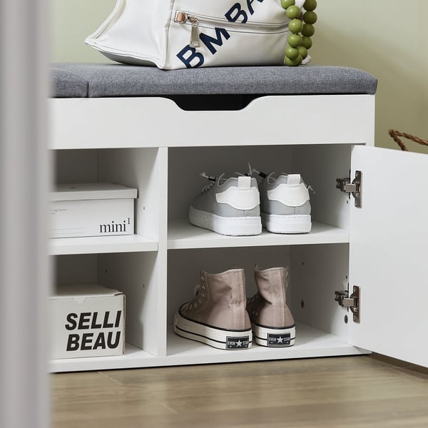 Rootz Shoe Opbevaringsbænk - Entrébænk - Skoorganisator - Justerbare hylder - Dobbelt sæde - Pladsbesparende - 100 cm x 48 cm x 34 cm
