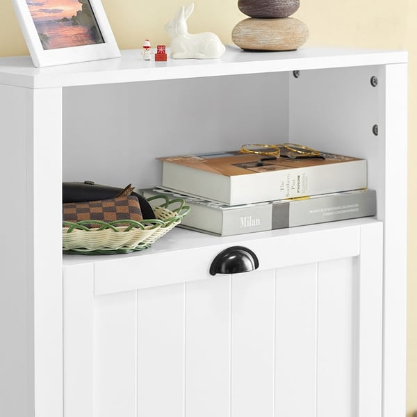 Rootz hvidt skoskab - Skovipper - Skoopbevaring - Rummelig opbevaring - Robust konstruktion - Mulighed for vægmontering - 60 cm x 110 cm x 24 cm