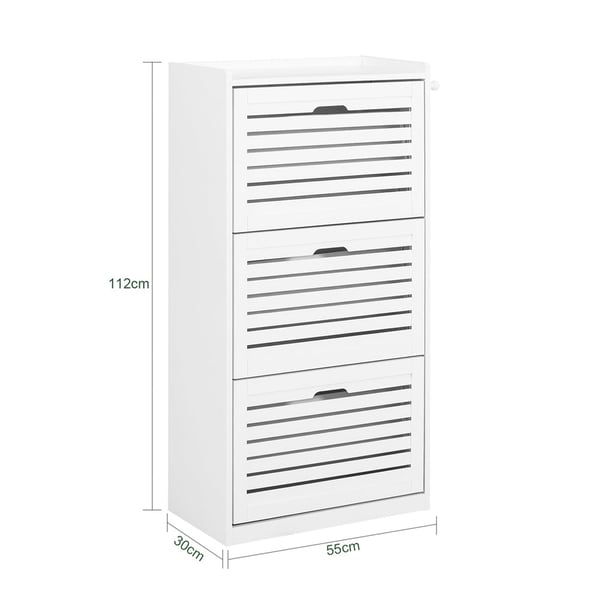 Rootz skoskabsvipper - Skoopbevaring - Skoopbevaring - Design med 3 klapper - Stilfulde kroge - Alsidig kombination - 55 cm x 112 cm x 30 cm