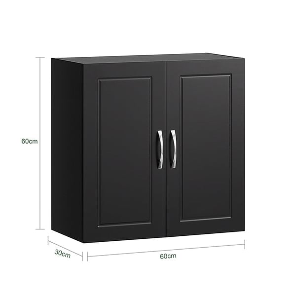 Rootz vægskab - Badeværelsesskab - Medicinskab - Alsidig opbevaring - Justerbare hylder - Holdbar MDF-konstruktion - 60cm x 60cm x 30cm