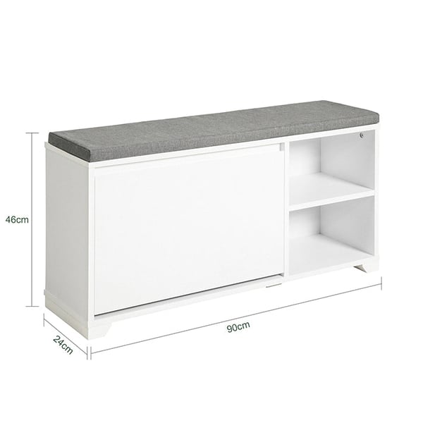 Rootz Skobænk med Opbevaring - Skokipper - Entrébænk - Polstret sæde - Ridsebeskyttelse - Alsidig opbevaring - 90 cm x 46 cm x 24 cm