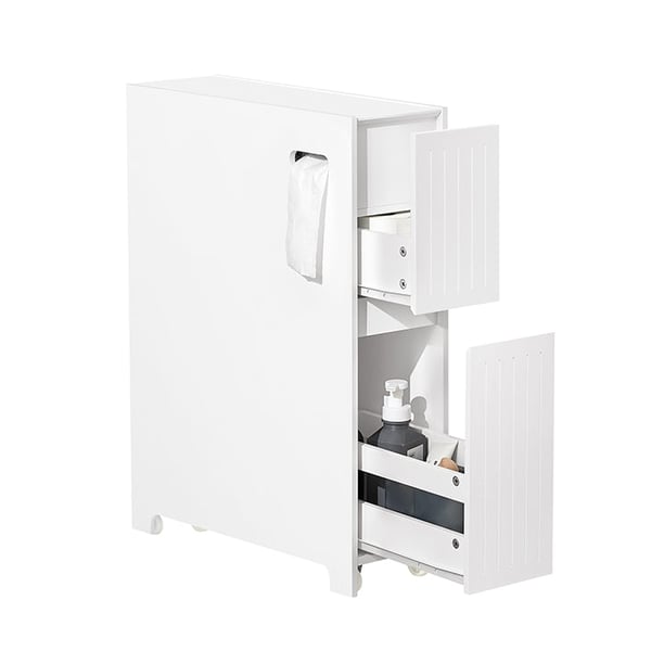Rootz Niche Opbevaringsvogn - Køkkenvogn - Badeværelsesskab - Mobil og stabil - Rigelig opbevaring - MDF-konstruktion - 20cm x 75cm x 60cm