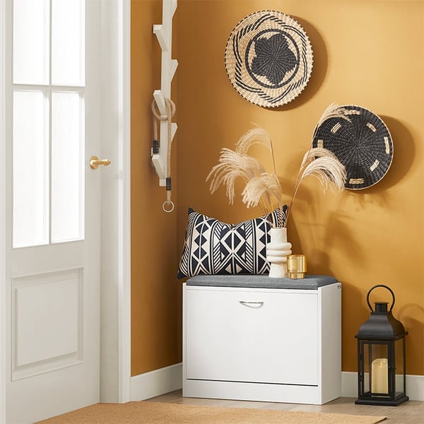 Rootz skobænk med opbevaring - Skovipper - Skostativ - Pladsbesparende design - Komfortable siddepladser - Ridsefaste gummifødder - 60 cm x 47 cm x 24