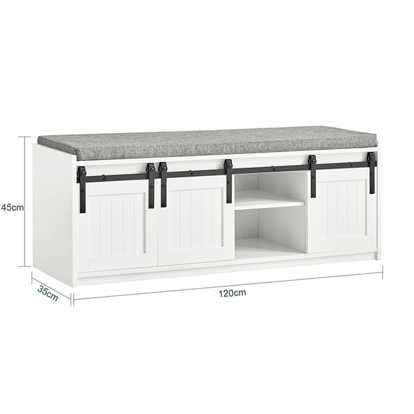 Rootz Modern Shoe Bench - Entrébænk - Opbevaringsorganisator - MDF-konstruktion - Høj belastningskapacitet 200 kg - Rummelig med 6 rum - 120 cm x 45 c