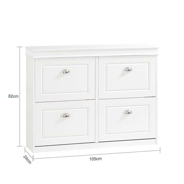 Rootz White Shoe Cabinet - Skovipper - Skoopbevaringsorganer - FSC-certificeret - Robust konstruktion - Kan monteres på væggen - 105cm x 83cm x 24cm