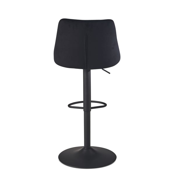 Rootz Velvet Barstol - Sort køkkentaburet - Bistrostol - Moderne design - 360° drejelig - Justerbar højde 86-106 cm - Komfortabel polstring - 45 cm x