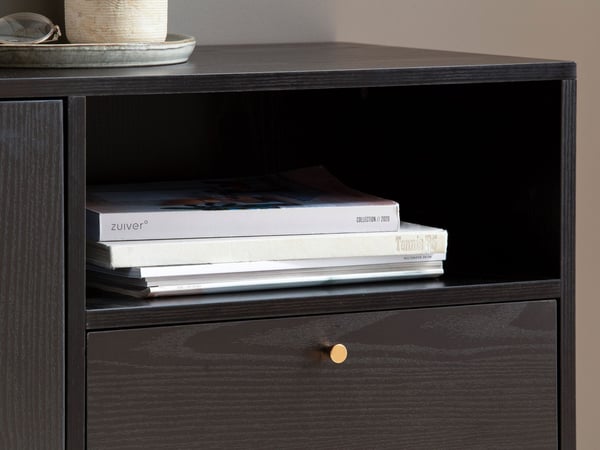 Rootz skænk 140cm - Kommode - Opbevaringsskab - Tidløs Eg-dekor - Rummelig opbevaring - Anti-skrid beskyttelse - 140cm x 75cm x 40cm