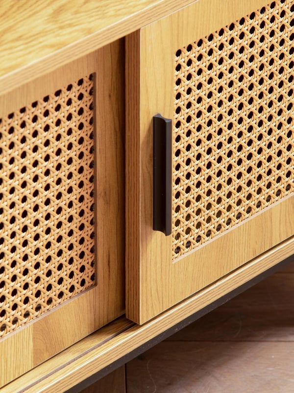 Rootz Lowboard TV-skab - 120 cm Wood Oak TV-stativ - TV-kommode - Wienerfletdesign - Tidløs stil - Rummelig opbevaring - Holdbar konstruktion - 120 cm