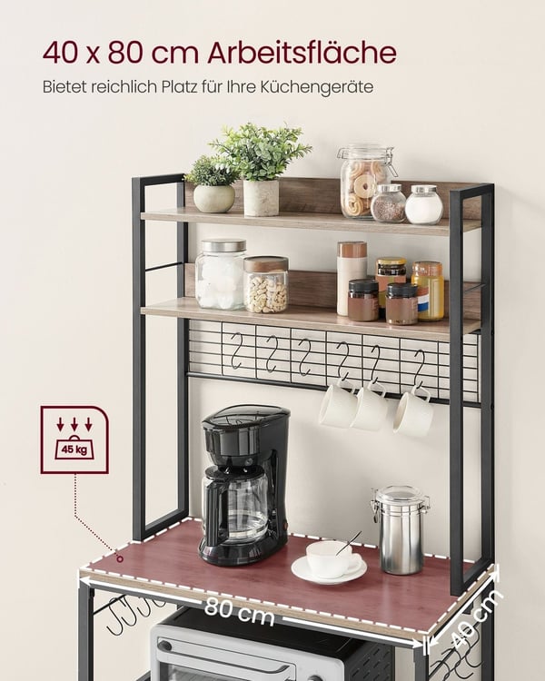 Rootz Greige sort kagerol - Opbevaringshylde - Spånpladestål - Heavy Duty - Nem montering - 40cm x 80cm x 170cm