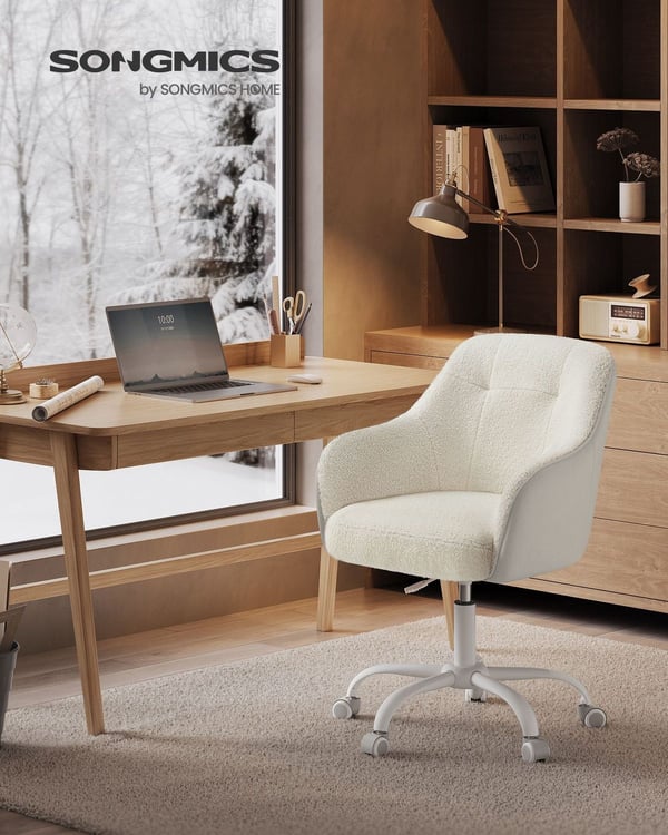Rootz Drejestol - Loungestol - Kontorstol - Stålstel - Fløjlsbetræk - Justerbar højde - 64cm x 64cm x (83-93)cm