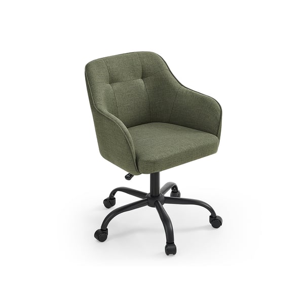 Rootz drejestol - Green Accent Chair - Rullelænestol - Stålstel - Skumpolstring - Bomuldslinnedblanding - 69 cm x 65 cm x 93 cm - Komfortabel siddepla