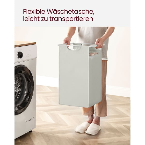Rootz hvid vasketøjskurv med hylde - hæm - Opbevaringsorganer - MDF stålkonstruktion - Oxford stofposer - 73 cm x 33 cm x 72 cm - 30 kg Kapacitet - Pl