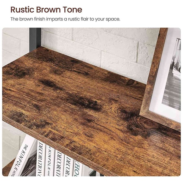 Rootz Vintage ruskea-musta kirjahylly - lastulevy teräs - korkea kirjahylly - säilytysjärjestelmä - helppo koota - 80 cm x 30 cm x 186 cm
