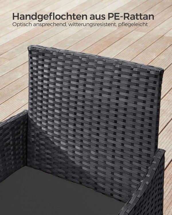 Rootz 7-delt udendørs møbelsæt - brunt taupe terrassesæt - rattan sofasæt - galvaniseret metalstel - VFT-puder - polyesterbetræk - 99 cm x 54,5 cm x 8
